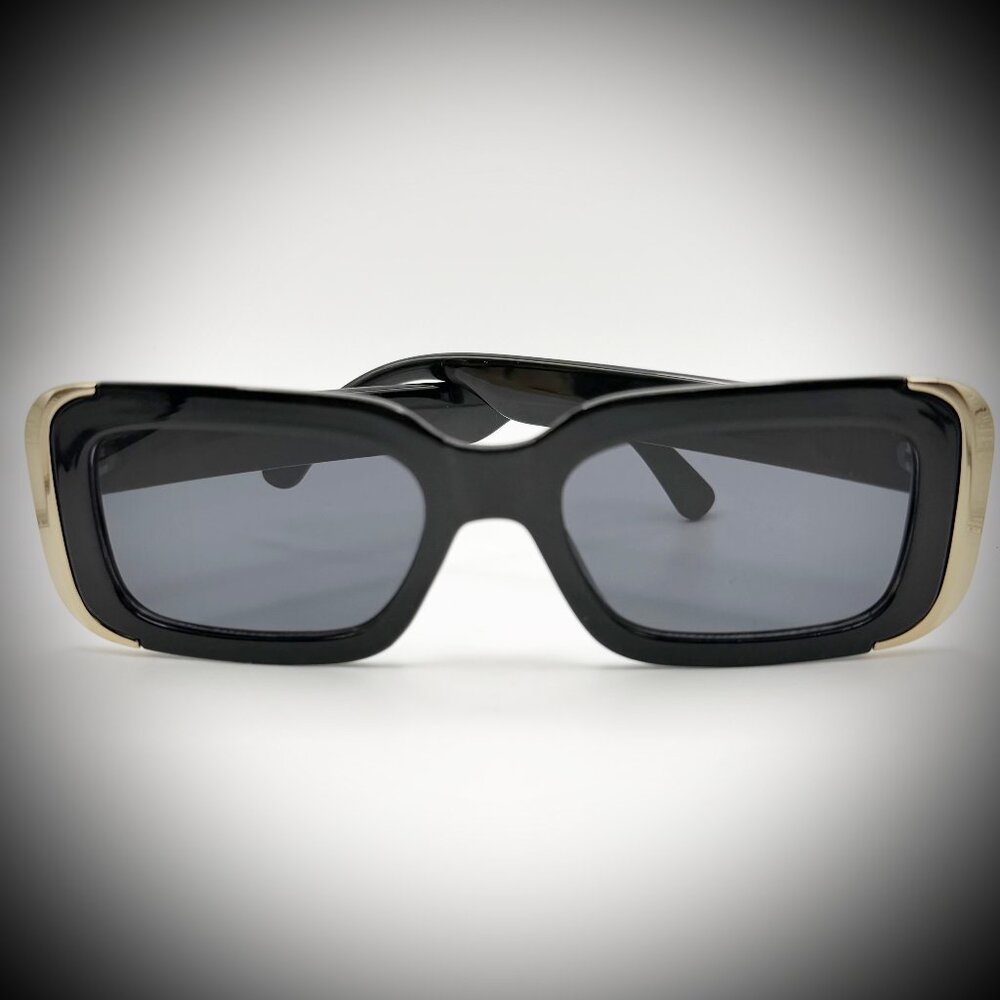 ANTHROPOLOGIE - I-SEA Ali Gold-Plated Black Sunglasses - Picture 5 of 9